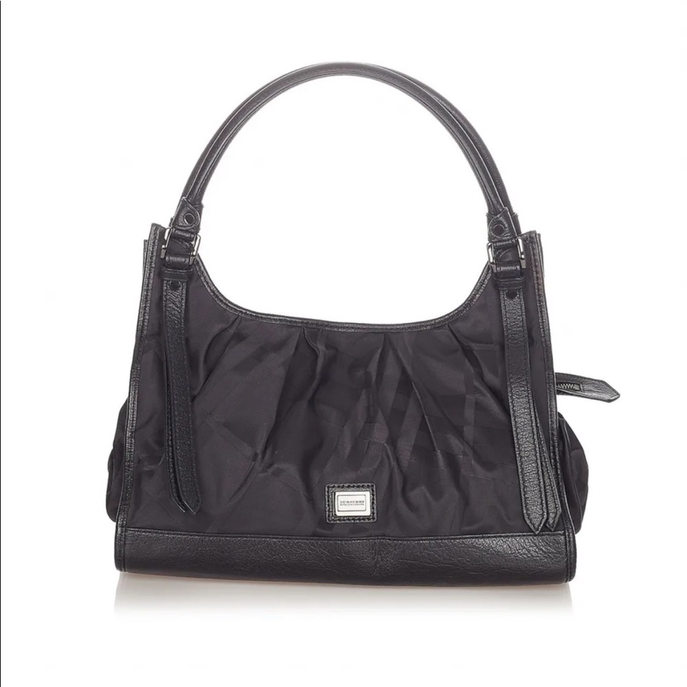 Vintage Burberry Black Nylon Shoulder Bag